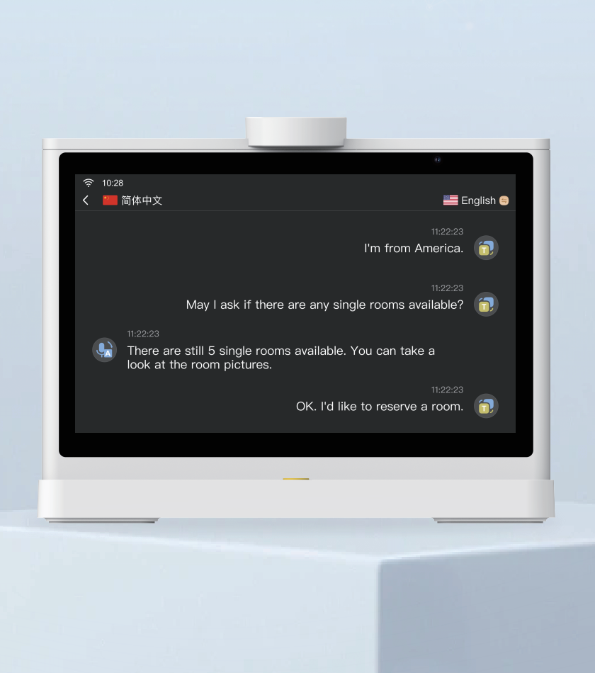 10“ dual Screen AI transltor with Multi-language face-to-face translation
