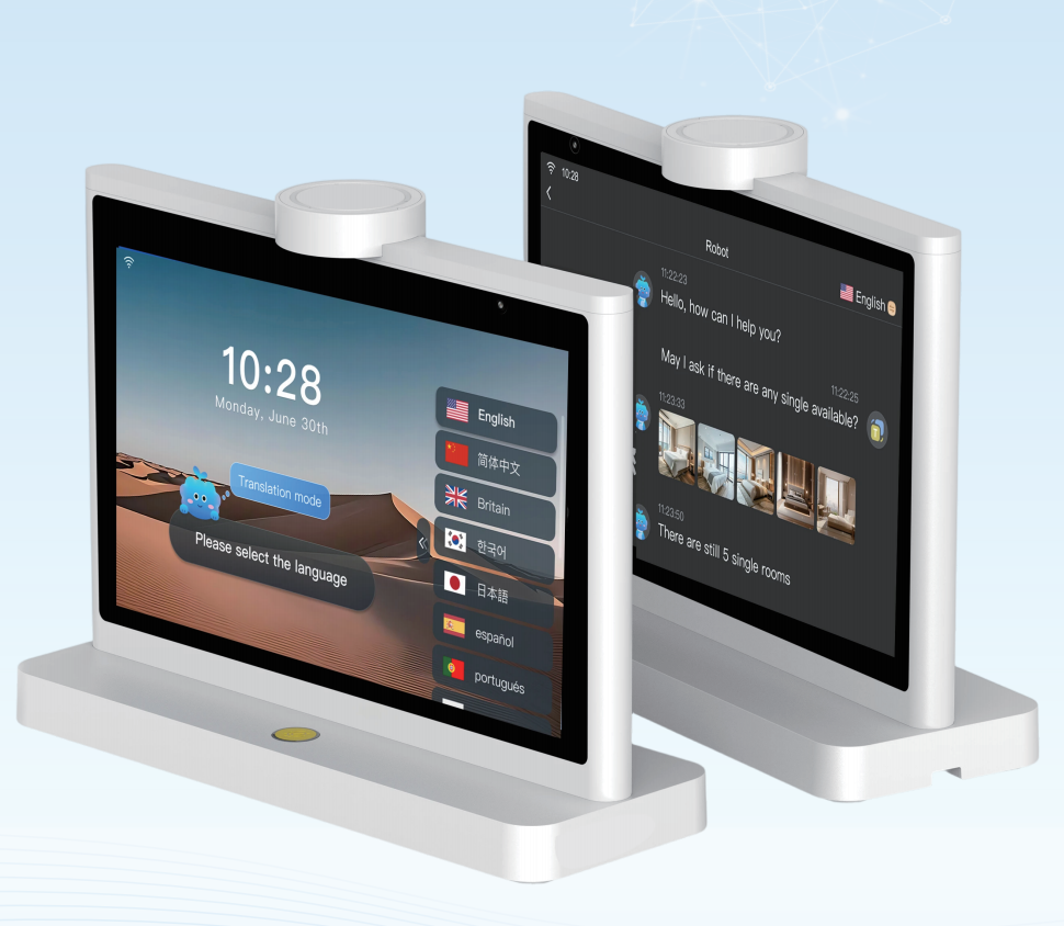 10“ dual Screen AI transltor with Multi-language face-to-face translation