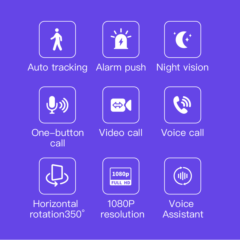 IM Cam:2MP Portable PTZ Auto Tracking Two Way Audio Video Call Camera with Charging Dock