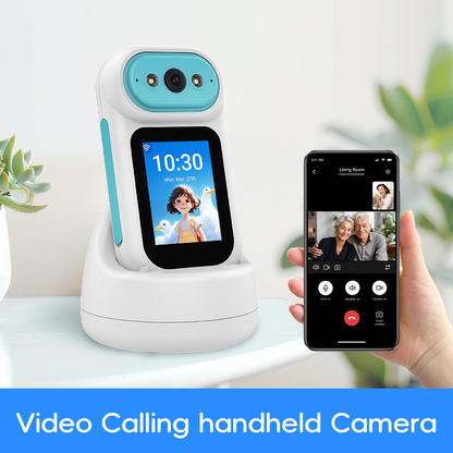 2MP Portable PTZ Auto Tracking Two Way Audio Video Call Camera with Charging Dock