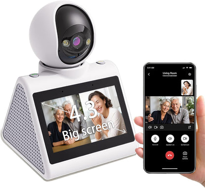 4.3" Screen, Two Way Video Camera for Elderly, Baby and Pets, 1080P Dog Camera with Motion Detection