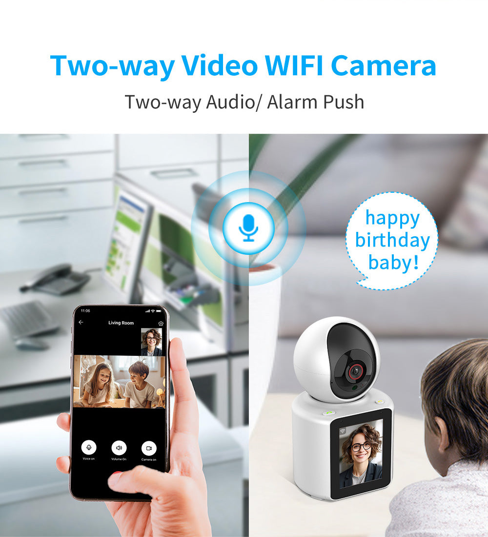 IM Cam 1080P Pet Camera with Screen Two-Way Video Calling, Smart Dog Monitor for Seniors & Kids, One-Touch Talk WiFi Camera