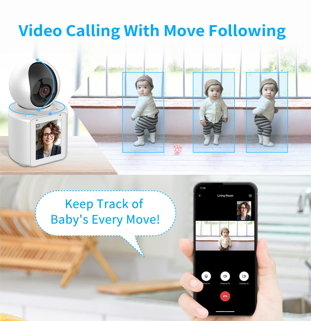 IM Cam 1080P Pet Camera with Screen Two-Way Video Calling, Smart Dog Monitor for Seniors & Kids, One-Touch Talk WiFi Camera