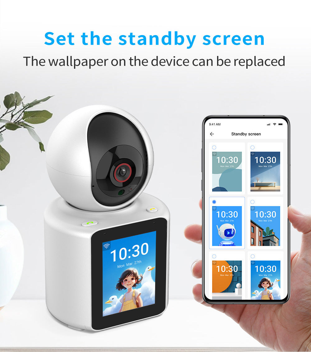 IM Cam 1080P Pet Camera with Screen Two-Way Video Calling, Smart Dog Monitor for Seniors & Kids, One-Touch Talk WiFi Camera