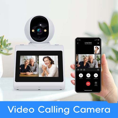 4.3" Screen Two-Way Video Calling Camera - 1080P Smart WiFi Home Monitor for Elderly, Baby & Pets with Motion Detection